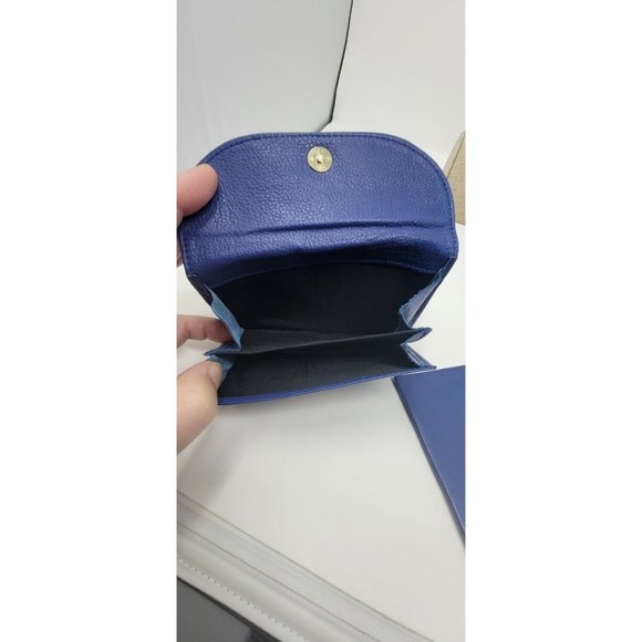 Buxton Wallet and Check Book Cover Soft Gems Nappa Cowhide Leather NOS Blue vtg - Picture 5 of 8